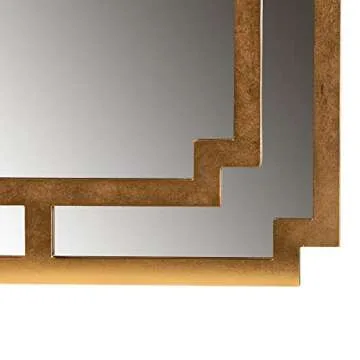 Baxton Studio Dayana Modern Antique Gold Finished Wood Accent Wall Mirror - Stunning Geometric Desig...