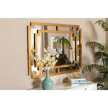 Dayana Antique Gold Accent Wall Mirror by Baxton Studio
