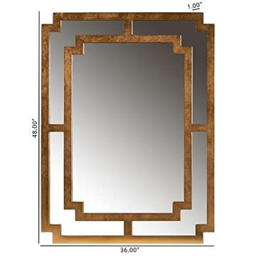 Dayana Antique Gold Accent Wall Mirror by Baxton Studio