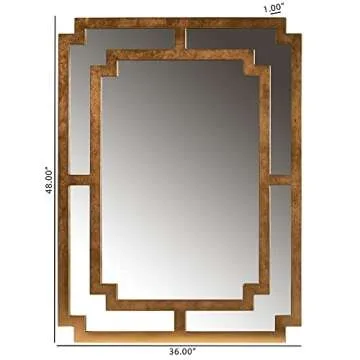 Dayana Antique Gold Accent Wall Mirror by Baxton Studio