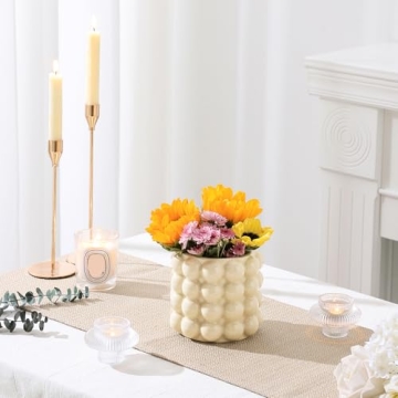 YANWE1 Bubble Vase - Stylish Beige Ceramic Decorative Piece