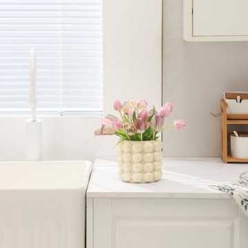 YANWE1 Bubble Vase - Stylish Beige Ceramic Decorative Piece