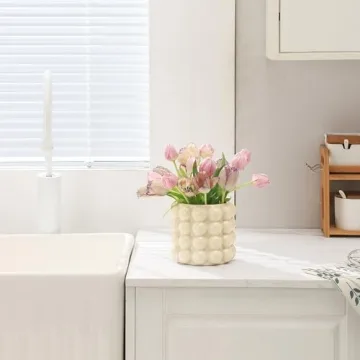 YANWE1 Bubble Vase - Stylish Beige Ceramic Decorative Piece