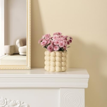 YANWE1 Bubble Vase - Stylish Beige Ceramic Decorative Piece