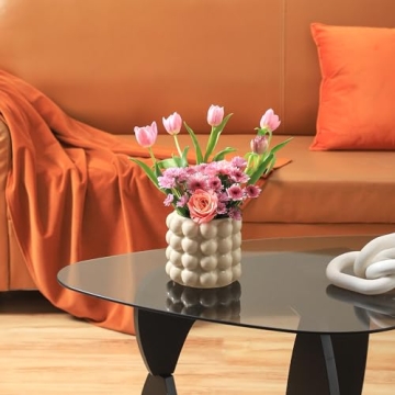 YANWE1 Bubble Vase - Stylish Beige Ceramic Decorative Piece