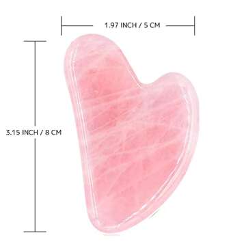AOVIOANDY Gua Sha Massage Tool Rose Quartz Jade GuaSha Facial Tool, Gua-Sha Stone for Neck Body SPA Acupressure Scraping Massage Trigger Point Treatment