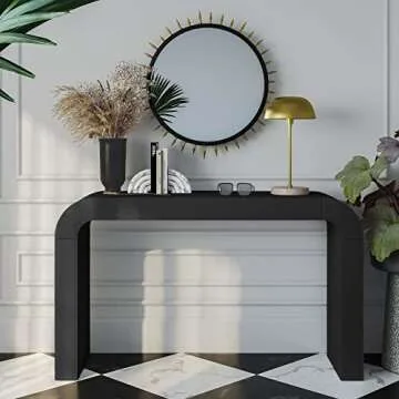 Tov Furniture Hump Wooden 54" Console Table (Black) | Living Room Accent Table | Entryway Table