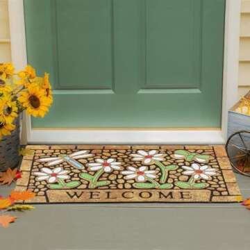CHICHIC Door Mat Welcome Mat 24 x 36 Inch Front Door Mat Outdoors for Home Entrance Outdoors Mat for Outside Entry Way Doormat Entry Rugs, Heavy Duty Non Slip Rubber Back Low Profile, Dragonfly