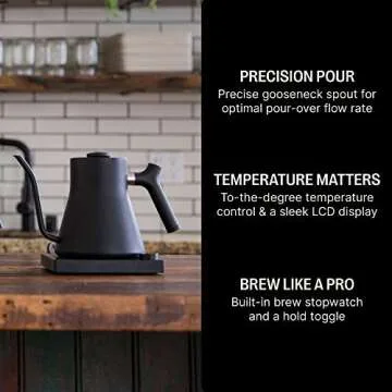 Fellow Matte Black Coffee Lover's Ultimate Bundle Stagg EKG Electric Gooseneck Kettle, Stagg [XF] Pour-Over Coffee Maker Set Opus Conical Burr Coffee Grinder