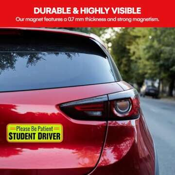 Signs Authority 3 Pcs Student Driver Car Magnet Reflective |10" New Driver Magnet for Car - Student Driver Magnet for Car - Student Driver Sticker | Magnetic Student Driver Signs for Car (Set of 3)