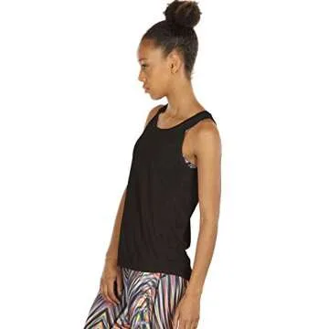 icyzone Open Back Yoga Tops for Women - Activewear Workout Clothes Exercise Fitness Tank Tops Gym Shirts(M, Black)