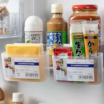 WonLiq 2 Pack-Cheese Slice Holder for Fridge, Refrigerator Side Door Hanging Storage Container Box, Cooking Tools for Kitchen, Storing Seasoning Bags