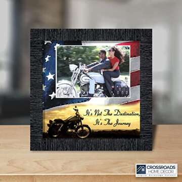 Unique Motorcycle Wall Décor - American Flag Sunset Scene