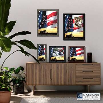Unique Motorcycle Wall Décor - American Flag Sunset Scene