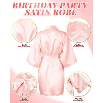 12 Pcs Kimono Robes for Women Silky Bride Bridesmaids Robe Lightweight Short Satin for Wedding Bridal Birthday Party(Pink)