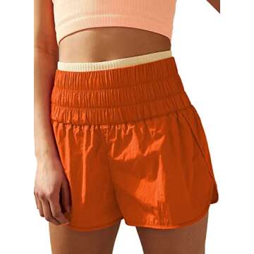 Roevite Womens High Waisted Athletic Shorts Elastic Casual Summer Running Shorts Quick Dry Gym Worko...