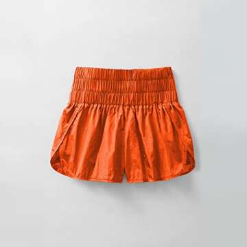 Roevite Womens High Waisted Athletic Shorts Elastic Casual Summer Running Shorts Quick Dry Gym Workout Shorts M Orange