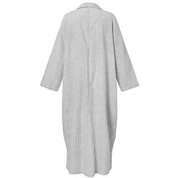 Stylish Chouyatou Casual Striped Cotton Maxi Dress