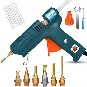 Full Size Hot Glue Gun, 150 Watts with 6 Copper Nozzles Temperature Adjustable Craft Repair Tool Pro...