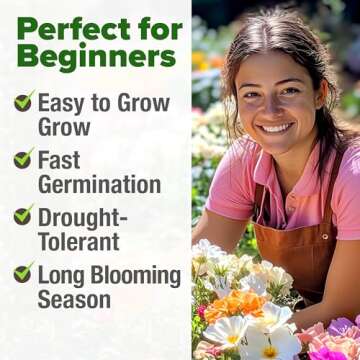 HOME GROWN Moss Rose Seeds (Bulk Pack) Annual Flower Seeds for Ground Cover - Heirloom Non-GMO Portulaca Seeds for Planting Outdoors - Great for Low-Maintenance Gardens (Portulaca grandiflora)