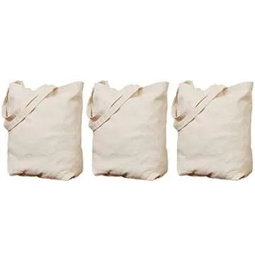 Axe Sickle 3 PCS Canvas Tote Bag Bottom Gusset 16 X 16 X 5 inch Heavy 12oz Tote Shopping Bag, Washable Grocery Tote Bag, Craft Canvas Bag, White.