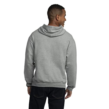 Fruit of the Loom Eversoft Fleece Hoodies, Moisture Wicking & Breathable, Hooded Sweatshirt, Grey Heather Pullover, Large
