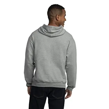 Fruit of the Loom Eversoft Fleece Hoodies, Moisture Wicking & Breathable, Hooded Sweatshirt, Grey Heather Pullover, Large