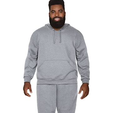 Fruit of the Loom Eversoft Fleece Hoodies, Moisture Wicking & Breathable, Hooded Sweatshirt, Grey Heather Pullover, Large