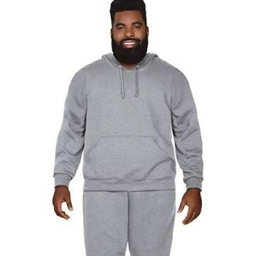 Fruit of the Loom Eversoft Fleece Hoodies, Moisture Wicking & Breathable, Hooded Sweatshirt, Grey Heather Pullover, Large