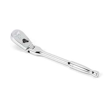 GEARWRENCH 1/4 Drive 84 Tooth Flex Head Teardrop Ratchet 7 Inch for Precision Work