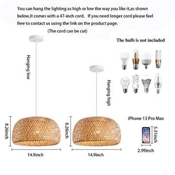 Ai HaoLe Bamboo Pendant Light for Kitchen - Eco-Friendly