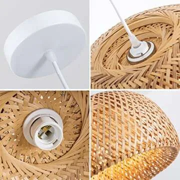 Ai HaoLe Bamboo Pendant Light for Kitchen - Eco-Friendly