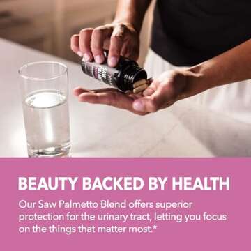 Saw Palmetto for Women with Biotin 5000mcg - Powerful DHT Blocker to Support Hair, Skin, and Nail Health - 60 Count - Vegan, Non-GMO Vitamin for Stronger, Fuller Looking Locks - 1 Month Supply