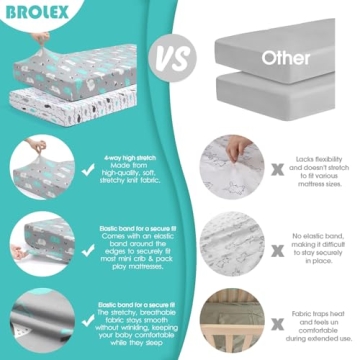 BROLEX Pack n Play Sheets - Ultra Soft Baby Bedding