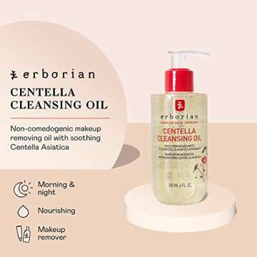 Erborian Centella Cleansing Oil - Hydrating Makeup Remover with Soothing Centella Asiatica - Waterpr...