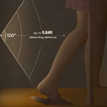 AMIR Motion Sensor Light, Cordless Battery Powered LED Night Light, Wall Light, 3 Warm White + 3 White, 200 Lumen, 3.74 x 3.15 x 6.34 Inches, Ideal for Hallway, Kitchen, Bedroom, Bathroom