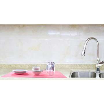 Pink Heat Resistant Nonslip Table Mat, Multipurpose Extra Large Silicone Nonstick Pastry Mat, Countertop Protector, 19.7''15.7"