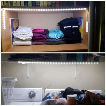 Amagle LED Dual Mode Motion Strip Lights with Auto On Off Sensor Closet Light for Indoor Bedroom,Kitchen,Wardrobe,Stair,Mirror,Counter,Basement,Trunk 4000K Nature White Under Cabinet Lighting (3.2FT)