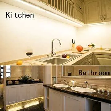 Amagle LED Dual Mode Motion Strip Lights with Auto On Off Sensor Closet Light for Indoor Bedroom,Kitchen,Wardrobe,Stair,Mirror,Counter,Basement,Trunk 4000K Nature White Under Cabinet Lighting (3.2FT)