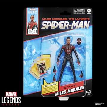 Marvel Legends Series Ultimate Miles Morales, Spider-Man Comics-Inspired Collectible 6-Inch Scale Ac...