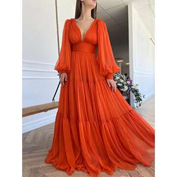 Stylish Long Sleeve Light Blue Prom Dress for Women