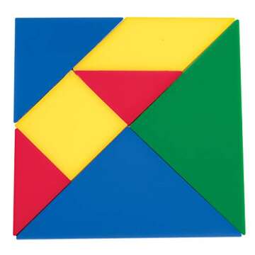 LEARNING ADVANTAGE Tangrams - Set of 28 - Puzzle Blocks for Geometry and Problem Solving - Math Manipulatives for Kids - Practice Early Geometry
