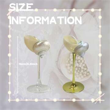 LYFJMUS 2 Pcs Seashell Wine Glasses Wedding Wine Glasses Conch Cup Martini Glasses Cocktail Glass Cu...
