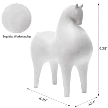 Pointnio Horse Statue Home Decor,Modern Living Room Shelf Decor, Horse Sculptures for Office Tabletop Bookshelf Decorative Objects(White-Big)