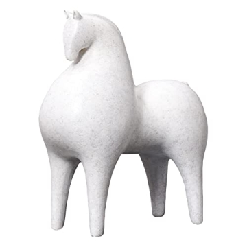 Pointnio Horse Statue Home Decor,Modern Living Room Shelf Decor, Horse Sculptures for Office Tabletop Bookshelf Decorative Objects(White-Big)