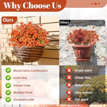 Elyum Faux Mums - 9 Bundles of UV Protected Fall Decor