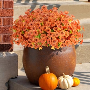 Elyum Faux Mums - 9 Bundles of UV Protected Fall Decor