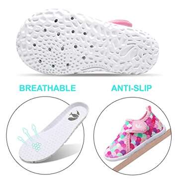 FEETCITY Kids Water Shoes Swim Shoes Aqua Socks Non-Slip Quick Dry Barefoot Sports Shoes Outdoor for Boys Girls Toddler 9