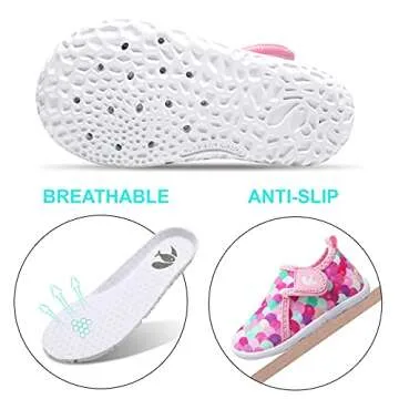 FEETCITY Kids Water Shoes Swim Shoes Aqua Socks Non-Slip Quick Dry Barefoot Sports Shoes Outdoor for Boys Girls Toddler 9