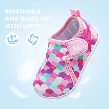 FEETCITY Kids Water Shoes Swim Shoes Aqua Socks Non-Slip Quick Dry Barefoot Sports Shoes Outdoor for Boys Girls Toddler 9